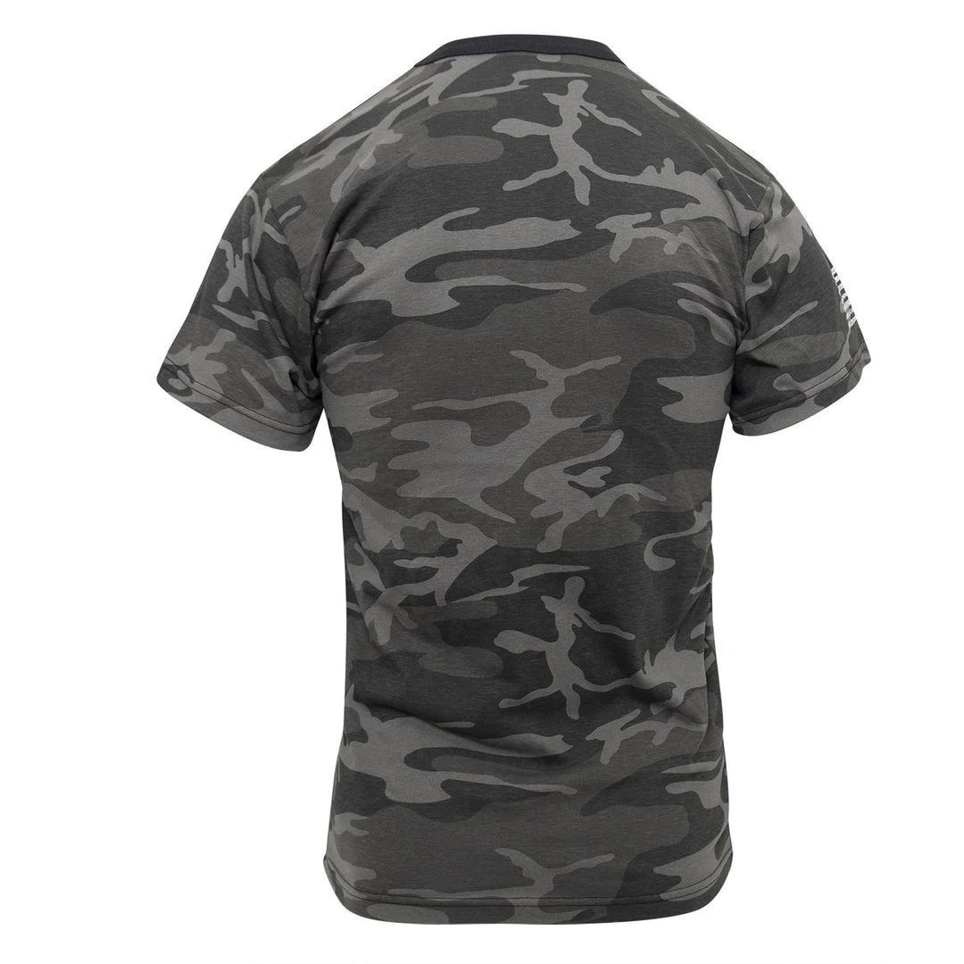 Rothco Camo US Flag T-Shirt - Black Camo
