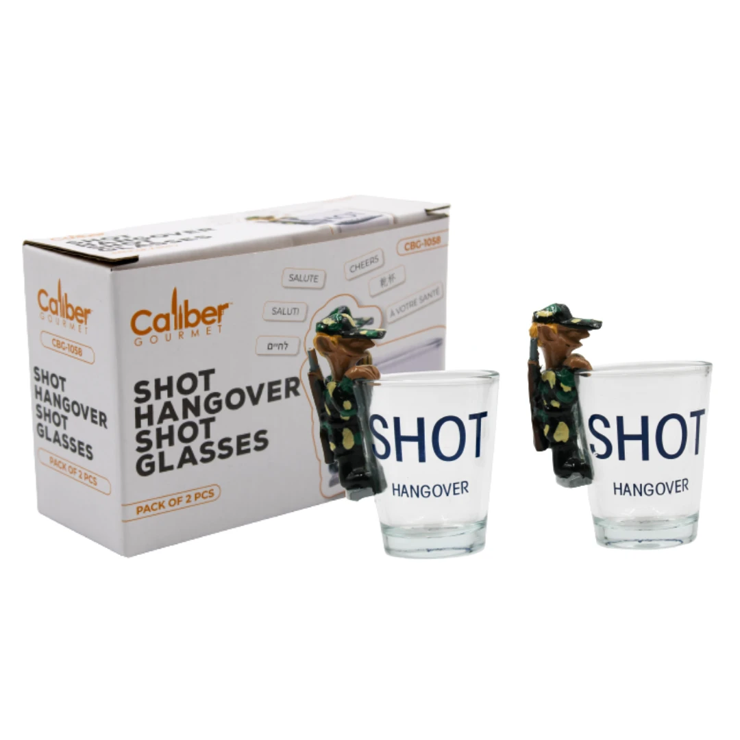 Novelties Caliber Gourmet Shot Hangover Shot Glass, Set Of 2