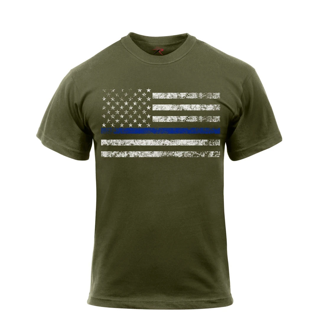 Rothco Thin Blue Line T-Shirt Graphic Printed T-Shirts