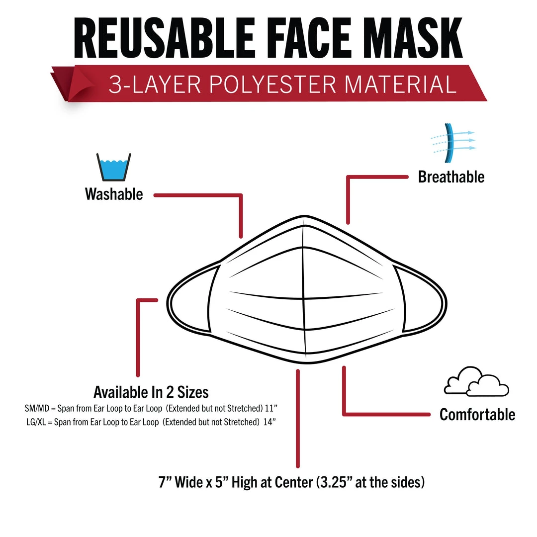 Rothco Half Skull Reusable 3-Layer Polyester Face Mask