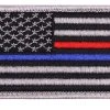 Rothco Thin Blue Line / Thin Red Line US Flag Patch - Hook Back