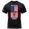 Graphic Printed T-Shirts Rothco Healthcare Warrior US Flag T-Shirt - Black