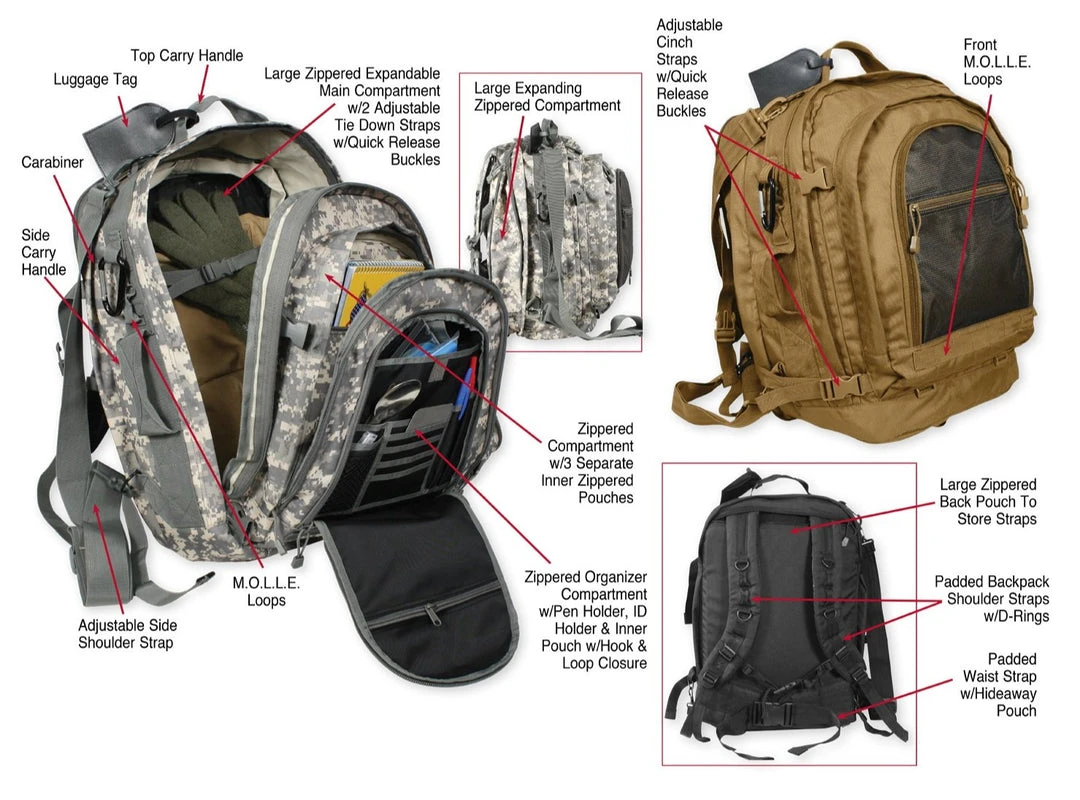 Weekend Backpacks Rothco Move Out Tactical Travel Backpack