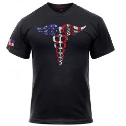 Graphic Printed T-Shirts Rothco Medical Symbol (Caduceus) T-Shirt - Black