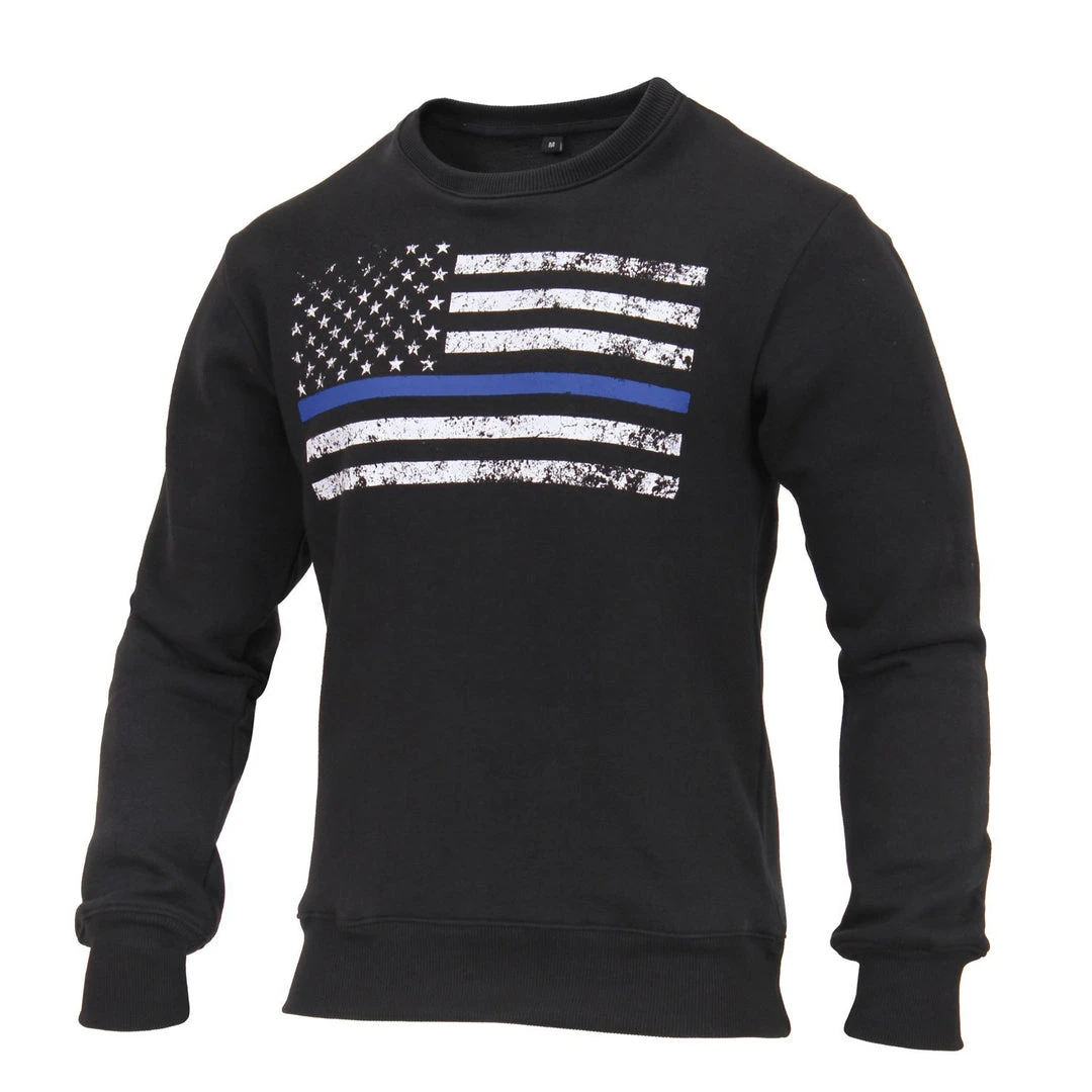 Rothco Thin Blue Line Flag Crew Neck Sweatshirt