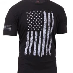 Graphic Printed T-Shirts Rothco Distressed US Flag Athletic Fit T-Shirt