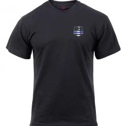 Graphic Printed T-Shirts Rothco Thin Blue Line Shield T-Shirt