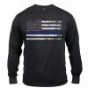 Graphic Printed T-Shirts Rothco Long Sleeve Thin Blue Line T-Shirt