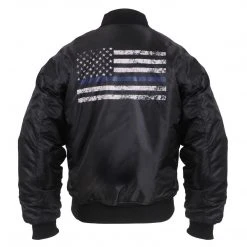 Flight Jackets Rothco Thin Blue Line Flag MA-1 Flight Jacket