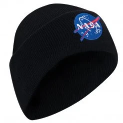 Rothco Deluxe NASA Meatball Logo Embroidered Watch Cap - Black Beanies