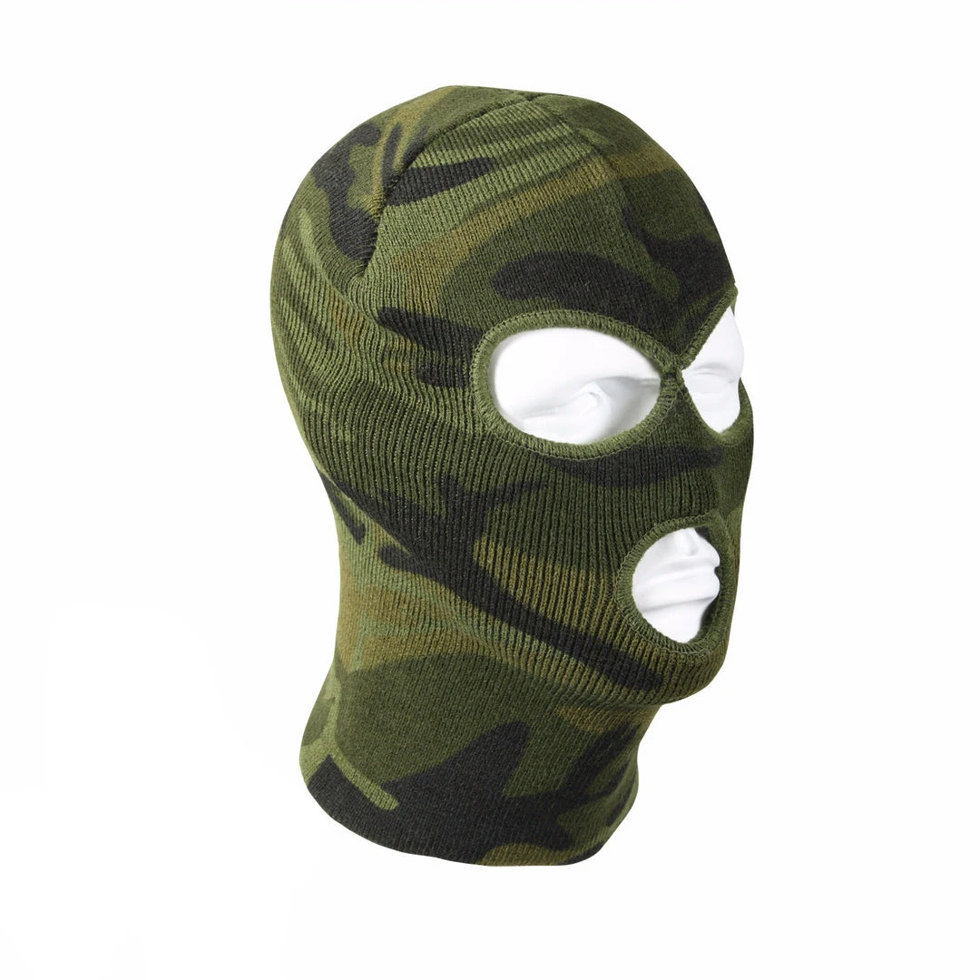 Balaclavas & Tactical Hoods Rothco Deluxe 3-Hole Face Mask - Woodland