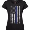 Graphic Printed T-Shirts Rothco Women's Thin Blue Line Longer T-Shirt