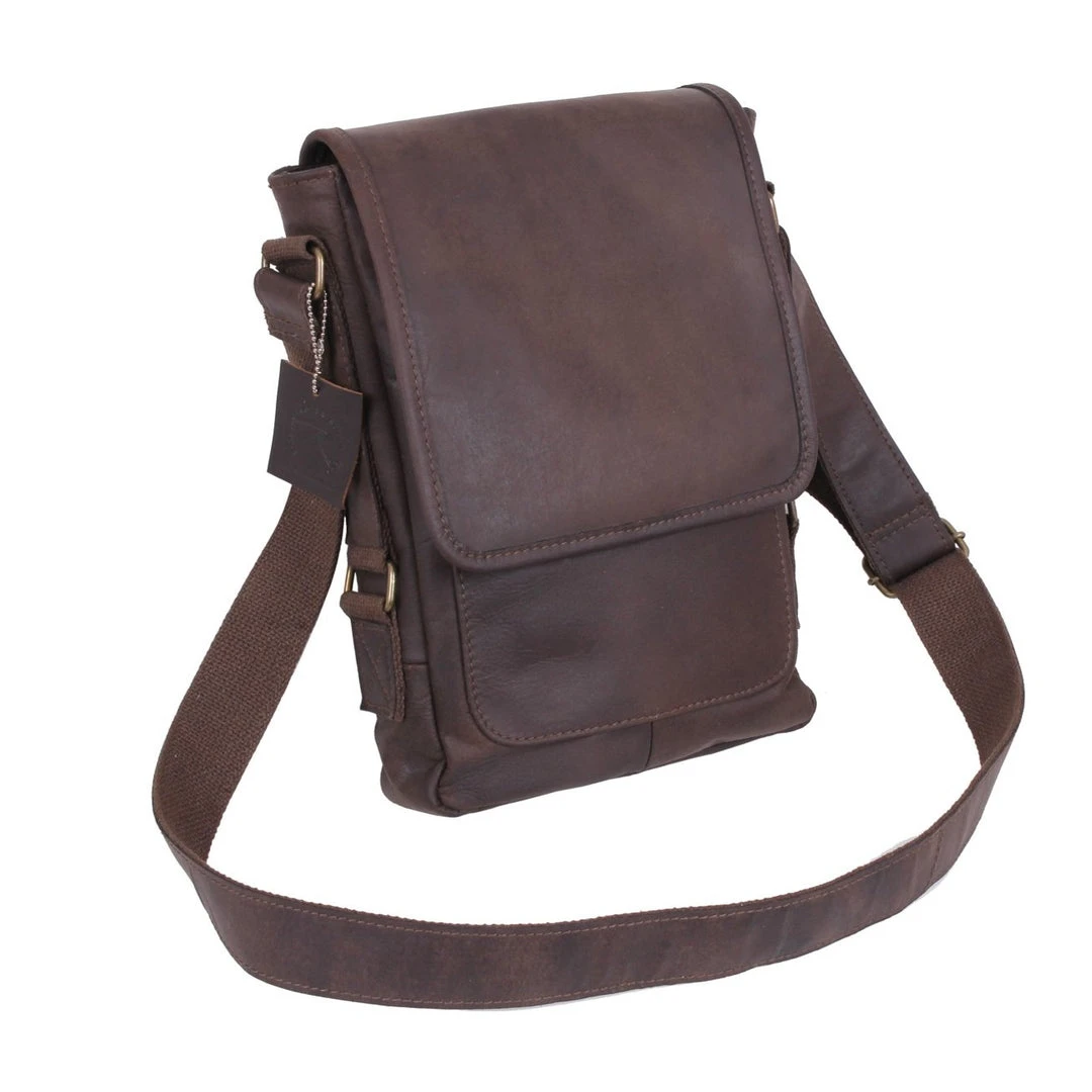 Attache And Shoulder Bags Rothco Brown Leather Military Tech Bag