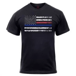 Graphic Printed T-Shirts Rothco Thin Blue Line & Thin Red Line T-shirt