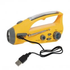 Rothco Solar/Wind Up Flashlight With Radio Camping Accessories