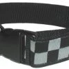 K9 Dog Gear Boston Leather 1 ½ Subdued Embroidered Collar, Black/Gray
