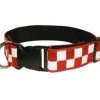 Boston Leather 1 ½ Decorative Embroidered Collar, Red/White