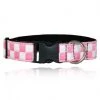 Boston Leather 1 ½ Decorative Embroidered Collar, Pink/White