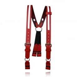Boston Leather Firefighter Suspenders, Loop Attachment, ½ Reflective Ribbon, 3½ Longer