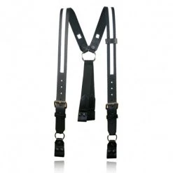 Boston Leather Firefighter Suspenders, Loop Attachment, ½ Reflective Ribbon, 3½ Longer