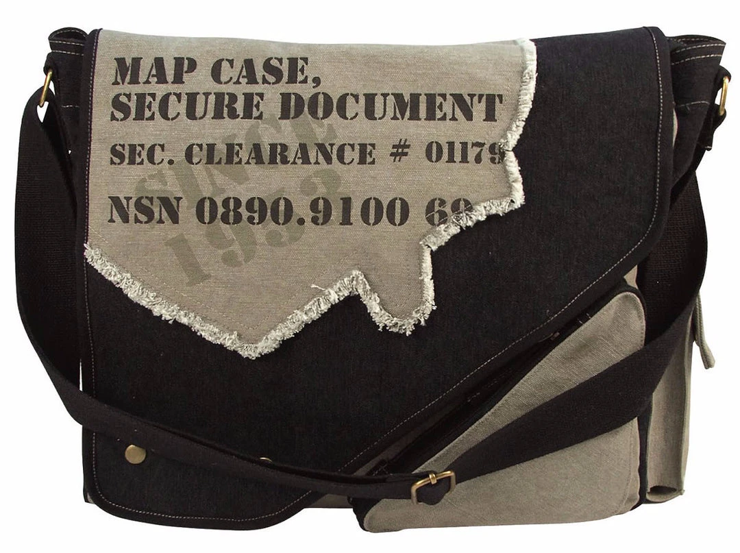 Attache And Shoulder Bags Rothco Vintage Canvas Two-Tone Imprinted Map Bag