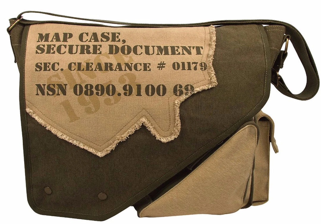 Attache And Shoulder Bags Rothco Vintage Canvas Two-Tone Imprinted Map Bag
