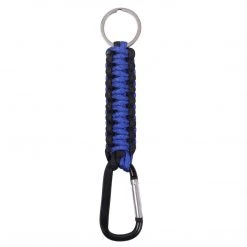 Rothco Thin Blue Line Paracord Keychain With Carabiner