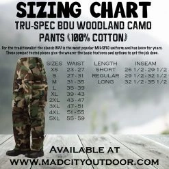 Tru-Spec BDU Camouflage Pants (100% Cotton)
