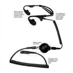 Code Red Headsets Battle Zero-M4 Tactical Bone Conduction Headset For Motorola Multi-Pin Radios Tactical Headsets