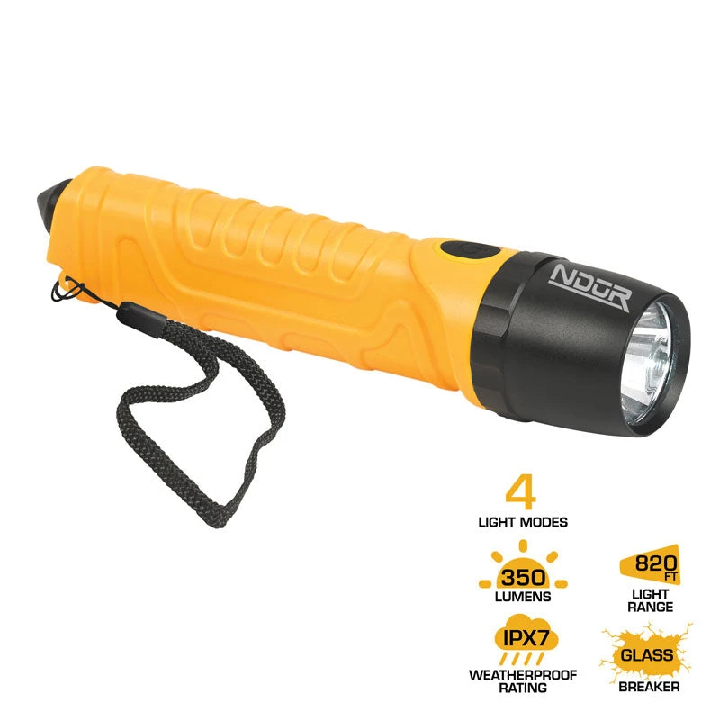 Flashlights NDūR Emergency Flashlight W/Glass Breaker