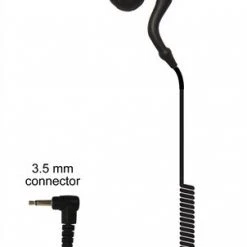Radio Earpieces Code Red Headsets Guard Jr 3.5 Mm Listen-Only 2-way Radio Earpiece W/ 14" Coiled Cord