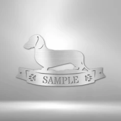 Home Décor Monogram Dachshund Banner Monogram - Steel Sign