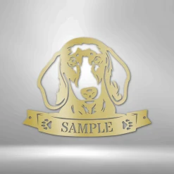 Home Décor Monogram Dachshund Face Monogram - Steel Sign