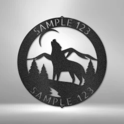 Home Décor Monogram Howling Wolf Monogram - Steel Sign
