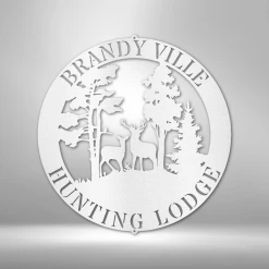 Home Décor Monogram Deer Scene - Steel Sign