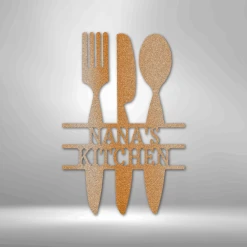 Home Décor Monogram Kitchen Utensil Monogram - Steel Sign