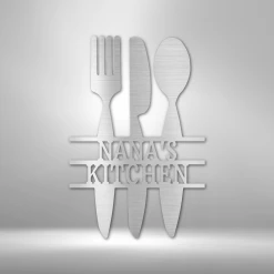 Home Décor Monogram Kitchen Utensil Monogram - Steel Sign