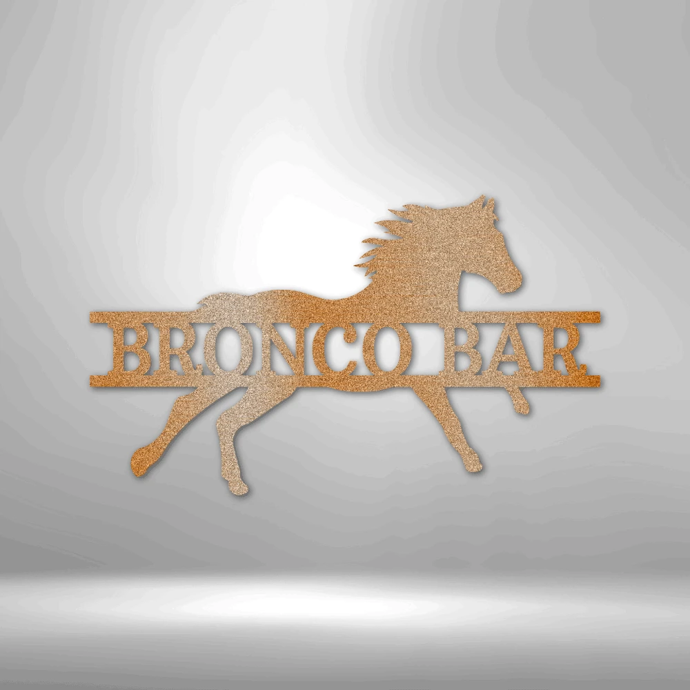 Home Décor Monogram Sprinting Horse Monogram - Steel Sign