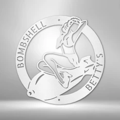 Home Décor Monogram Bomber Lady - Steel Sign