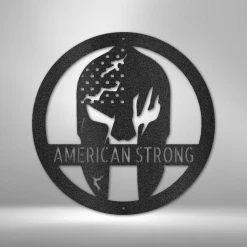 Home Décor Monogram Battle Spartan Helmet - Steel Sign