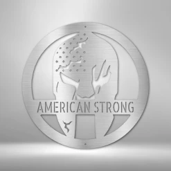 Home Décor Monogram Battle Spartan Helmet - Steel Sign