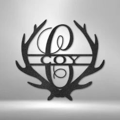 Home Décor Monogram Antler Monogram - Steel Sign