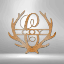 Home Décor Monogram Antler Monogram - Steel Sign