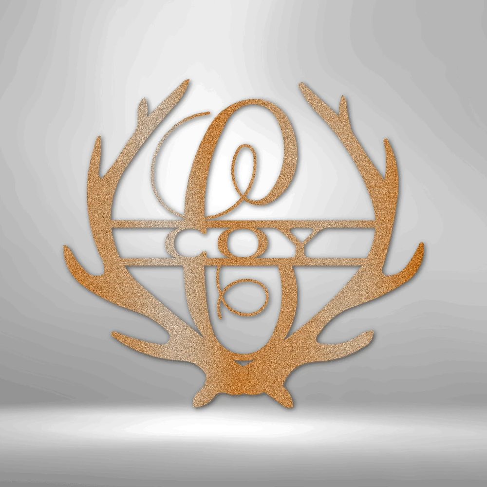 Home Décor Monogram Antler Monogram - Steel Sign