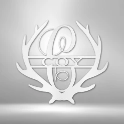 Home Décor Monogram Antler Monogram - Steel Sign