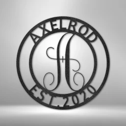 Home Décor Monogram Family Name - Steel Sign