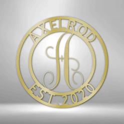 Home Décor Monogram Family Name - Steel Sign