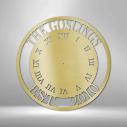 Home Décor Monogram Personalized Clock - Steel Sign