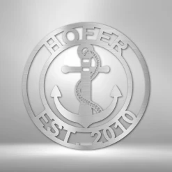 Home Décor Monogram Anchor Family Name - Steel Sign
