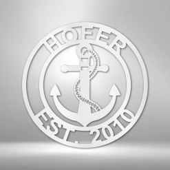 Home Décor Monogram Anchor Family Name - Steel Sign